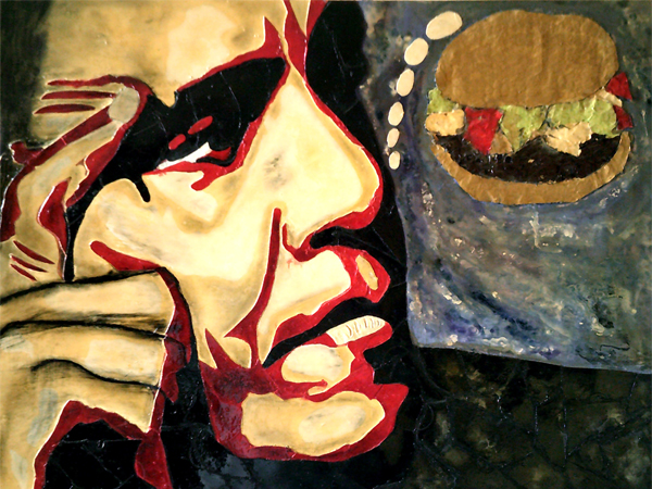  Quadri Pop Art di Carla Bertoli - OBAMABURGER - Mixed Technique 80x60 - 2010